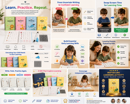 BrightMind™ Reusable Magic Writing Book Set