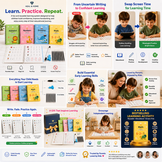 BrightMind™ Reusable Magic Writing Book Set